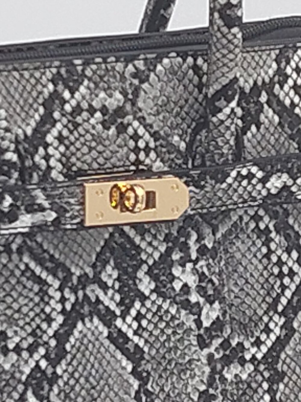 Silver Python Structured Handbag - The Exotic Luxe Edit - Picture 7 of 9